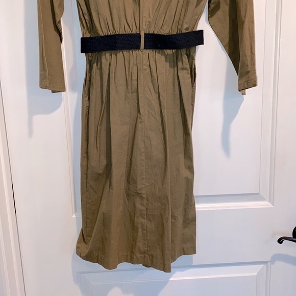 Vintage green safari style belted dress size 10 - Picture 10 of 10